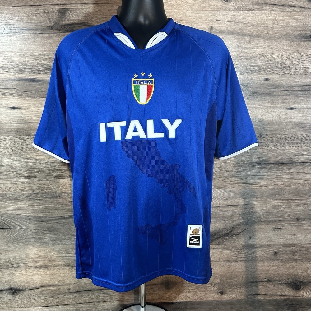 Drako‎ One Size Italy Soccer  Blue Jersey Italia Short Sleeve - 40" Chest